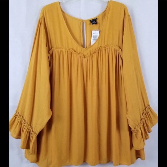 torrid Tops - Last size 1s!!! Mustard Yellow TORRID ruffle top
